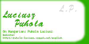 luciusz puhola business card